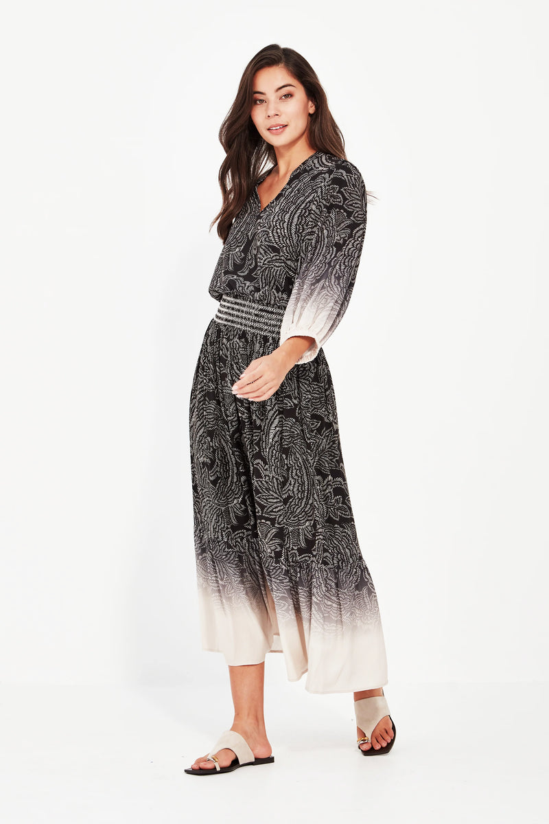  Verge Amara Skirt in Black/Print - Arielle Clothing