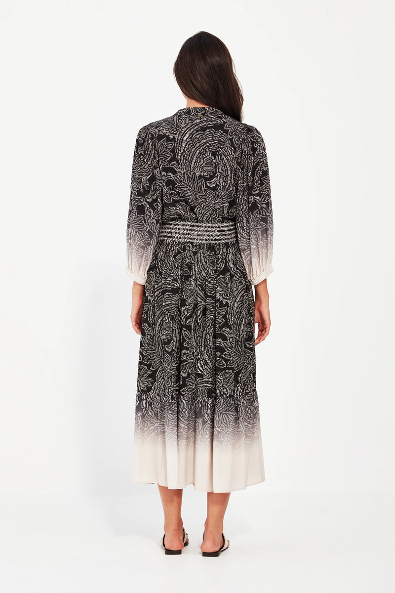  Verge Amara Skirt in Black/Print - Arielle Clothing