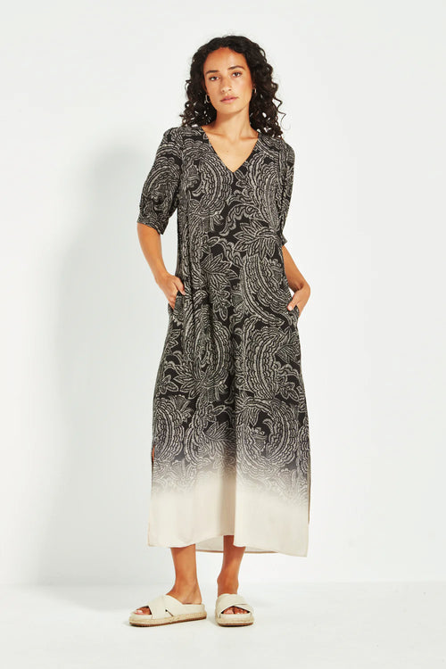 Verge Amara Dress in Black Print - Arielle Clothing