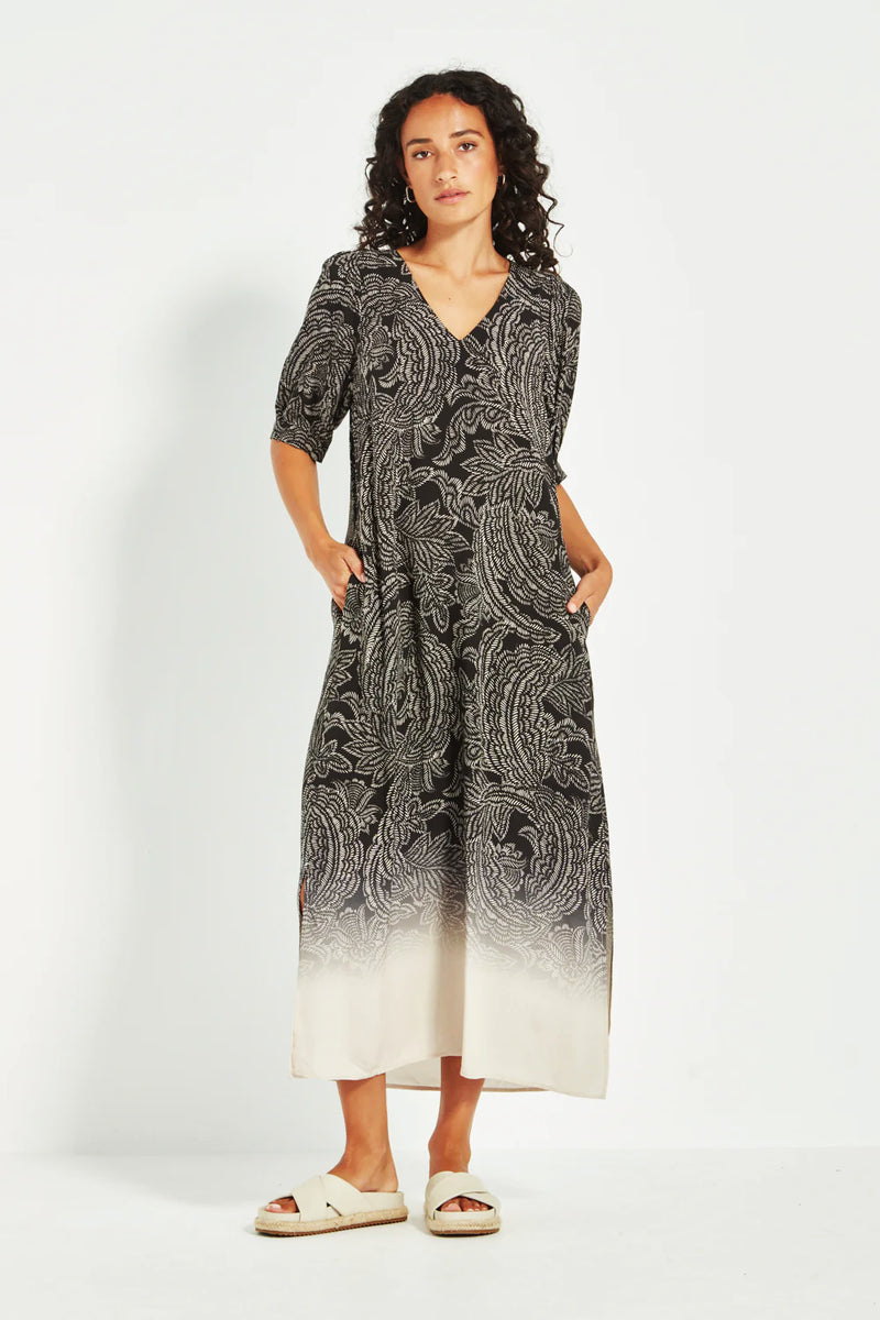 Verge Amara Dress in Black Print - Arielle Clothing