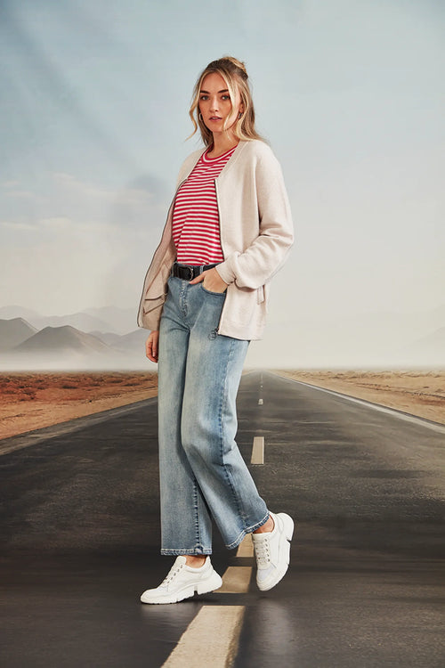 Verge Boulevard Knit Jacket in Bone - Arielle Clothing
