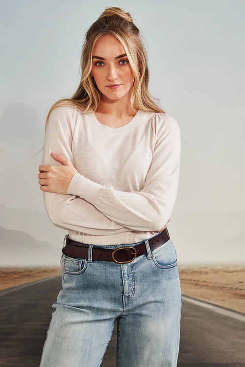 Verge Bronte Sweater in Bone - Arielle Clothing