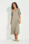 Verge Cayman Midi Dress in Green Tea - Arielle Clothing