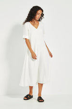 Verge Cayman Midi Dress in White - Arielle Clothing 