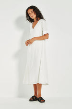 Verge Cayman Midi Dress in White - Arielle Clothing 