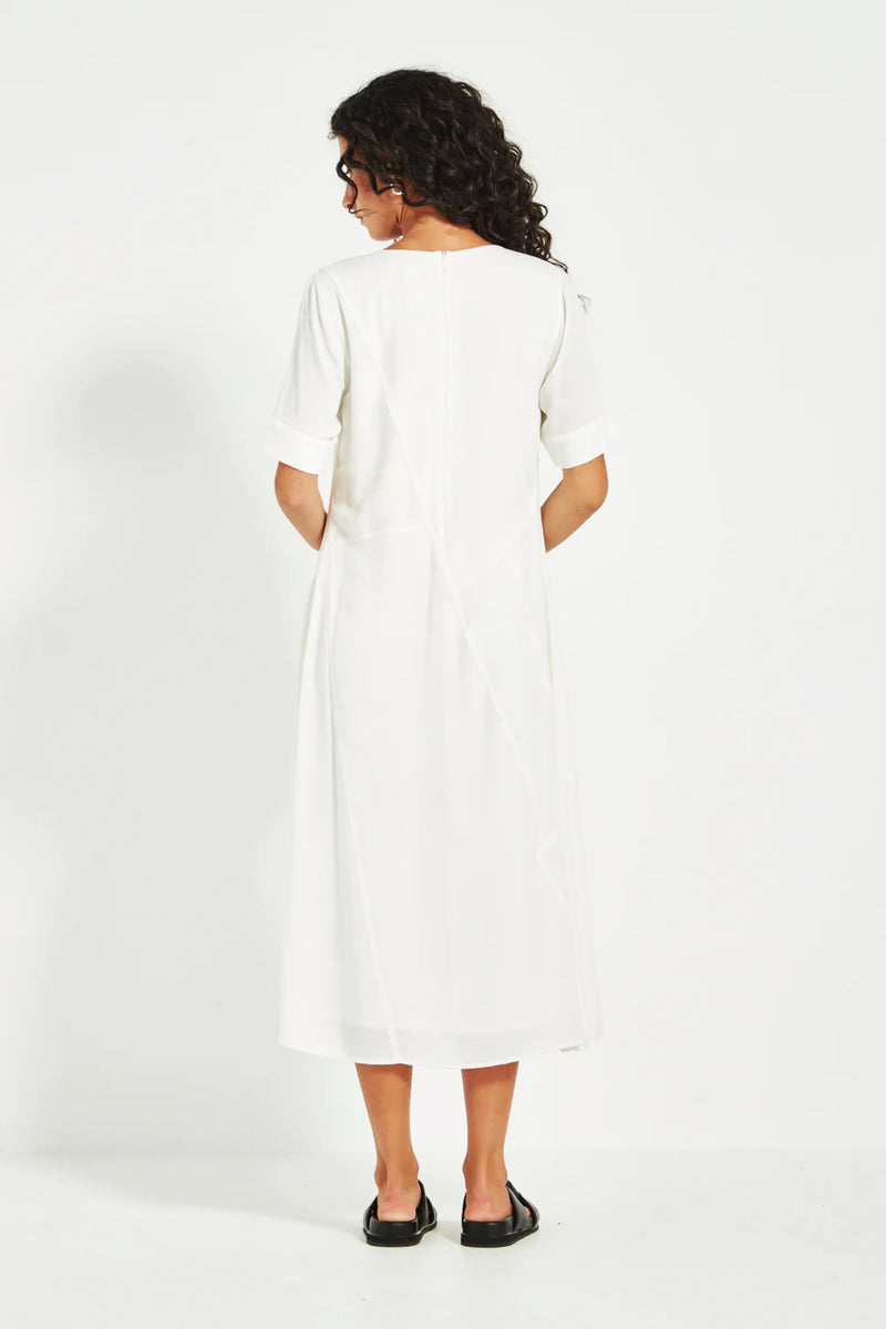 Verge Cayman Midi Dress in White - Arielle Clothing 