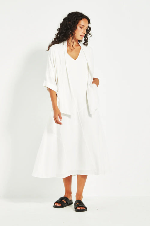 Verge Cayman Elbow Sleeve Jacket in White - Arielle Clothing