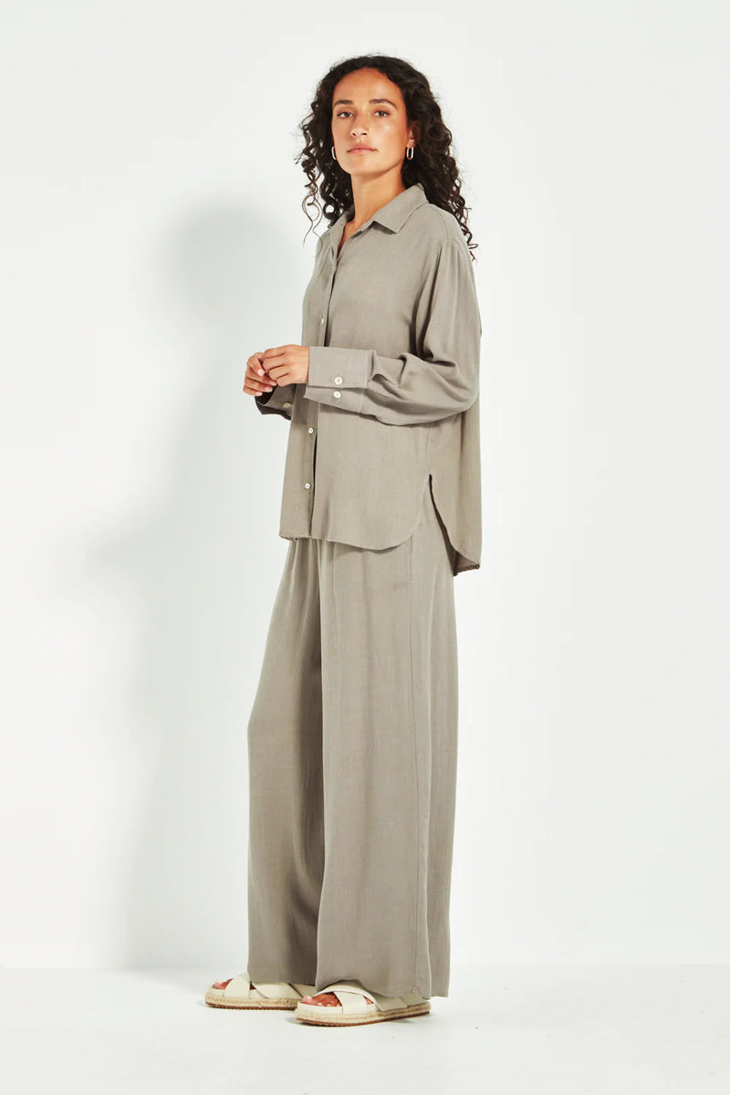 Verge Cayman Palazzo Pant in Green Tea - Arielle Clothing