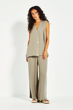 Verge Cayman Palazzo Pant in Green Tea - Arielle Clothing
