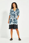 Verge Dynasty Print Dress in Ink - Arielle Clothing