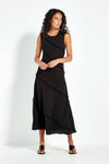 Verge Elle Bias Cut Midi Dress in Black - Arielle Clothing