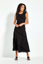 Verge Elle Bias Cut Midi Dress in Black - Arielle Clothing