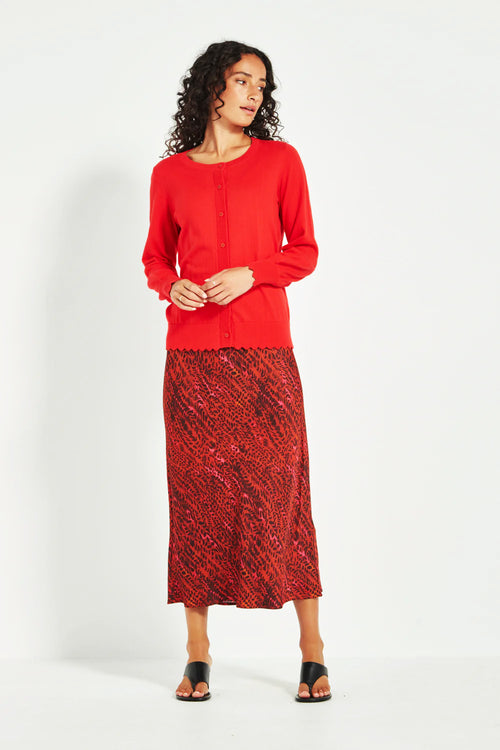 Verge Ember Print Skirt in Rust and Chocolate - Arielle Clothing