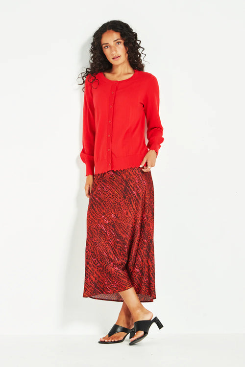 Verge Ember Print Skirt in Rust and Chocolate - Arielle Clothing