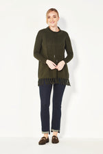 Verge Havana Sweater in Olive Marle - Arielle Clothing