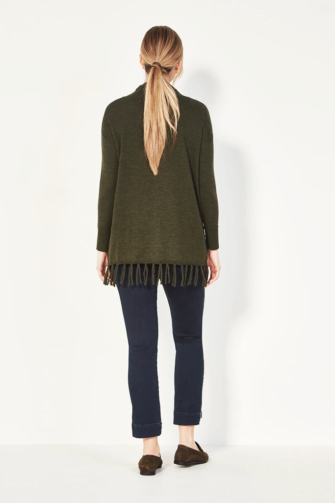 Verge Havana Sweater in Olive Marle - Arielle Clothing