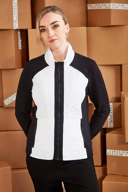 Verge Idaho Jacket in Black & White - Arielle Clothing