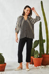 Verge Inspire Blouse in Black Print - Arielle Clothing