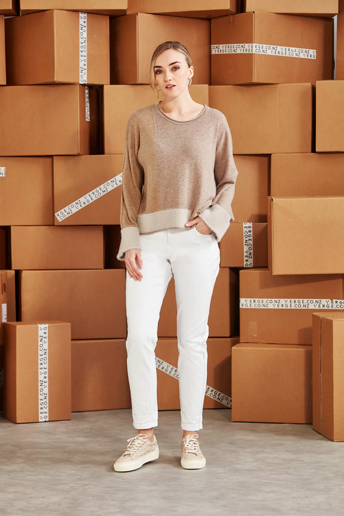 Verge Loom Sweater in Latte - Arielle Clothing