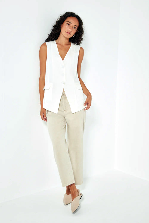 Verge Loretta Vest in White - Arielle Clothing