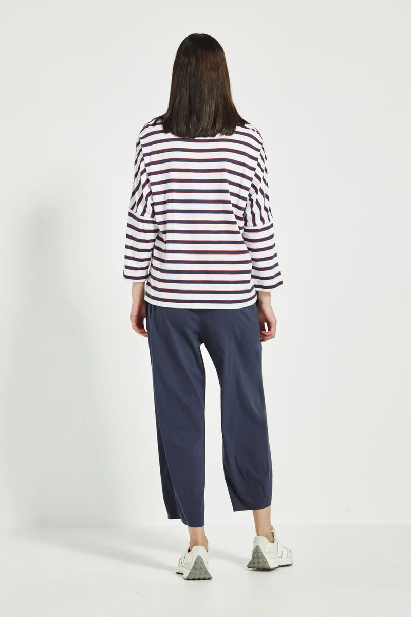 Verge Sail Top in Denim - Arielle Clothing