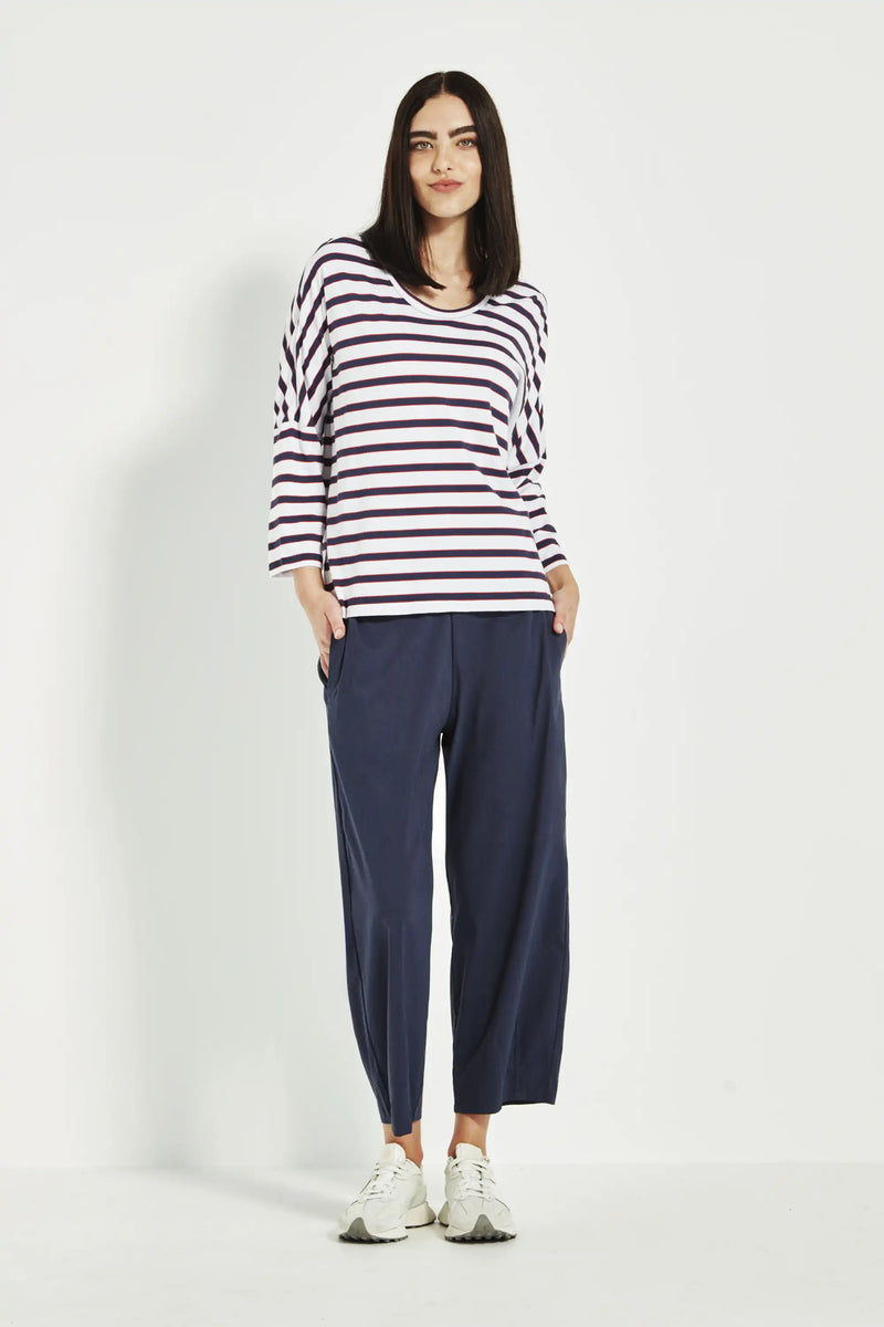 Verge Sail Top in Denim - Arielle Clothing