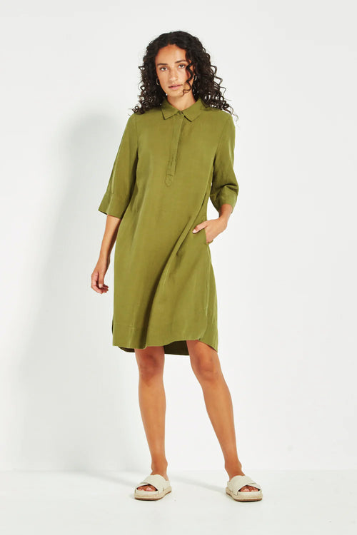 Verge Seville Shift Dress in Green - Arielle Clothing