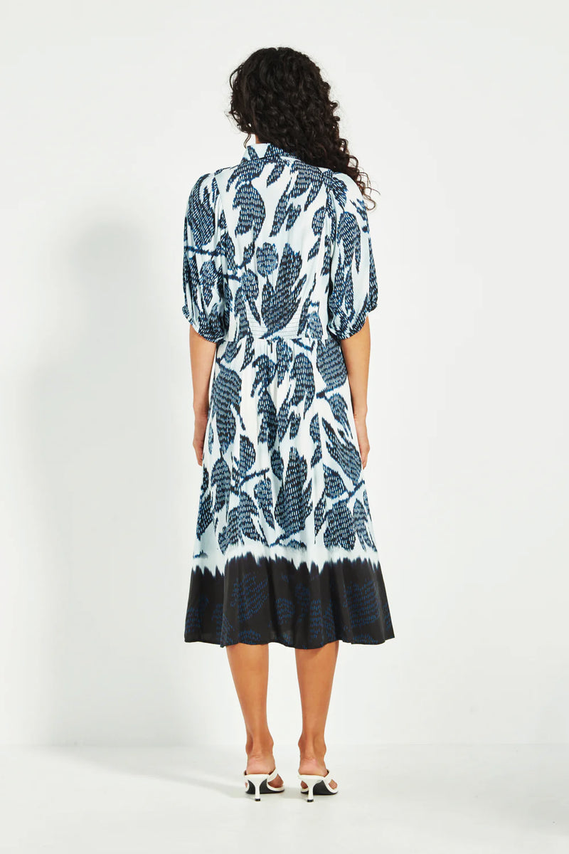 Verge Sovereign Dress in Ink Print - Arielle Clothing