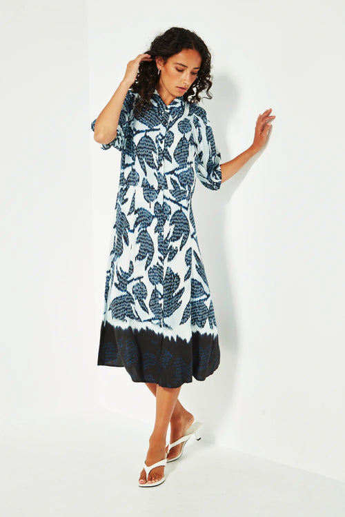 Verge Sovereign Dress in Ink Print - Arielle Clothing