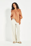 Verge Tamara Cotton Voile Top in Brass - Arielle Clothing