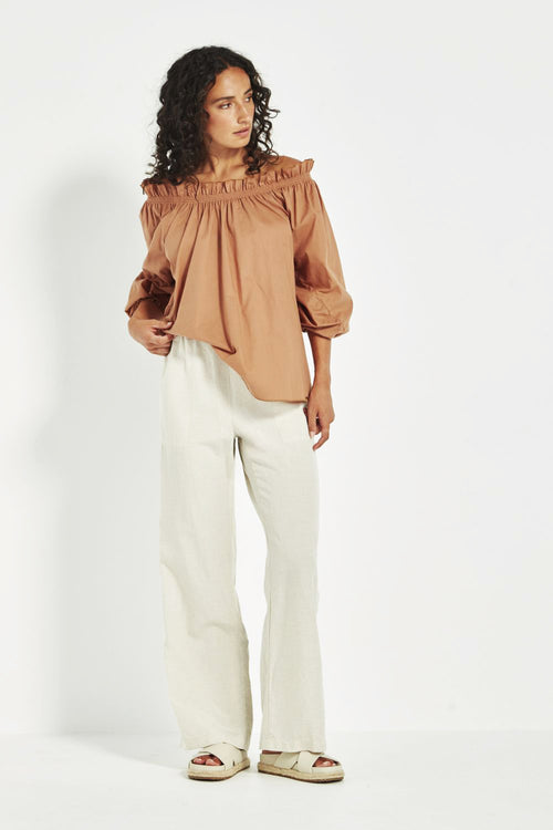 Verge Tamara Cotton Voile Top in Brass - Arielle Clothing