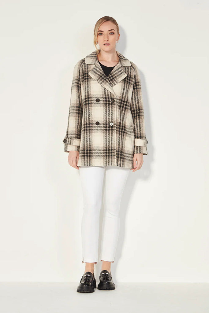 Verge Tori Coat in Check - Arielle Clothing