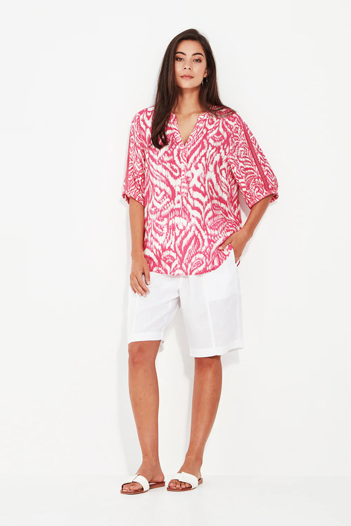Vale Print Top in Pink – Arielle Clothing
