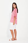 Verge Vale Printed Rayon Top in Pink - Arielle Clothing