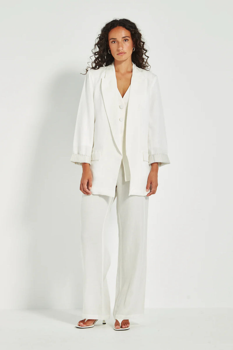 Verge Sierra Wide Leg Pants in White - Arielle Clothing