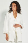 Verge Yara Longline Blazer in White - Arielle Clothing