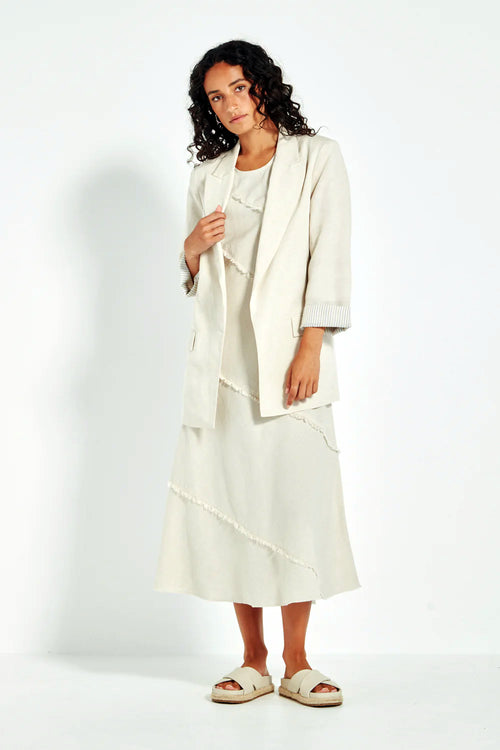 Verge Elle Bias Cut Midi Dress in Cashew - Arielle Clothing