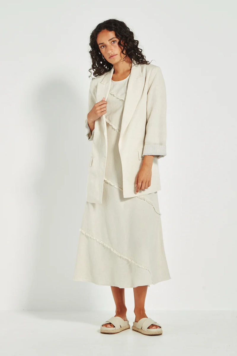 Verge Yara Longline Blazer in Cashew - Arielle Clothing