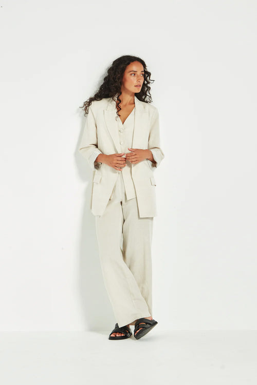 Verge Yara Longline Blazer in Cashew - Arielle Clothing
