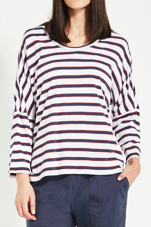 Verge Sail Top in Denim - Arielle Clothing