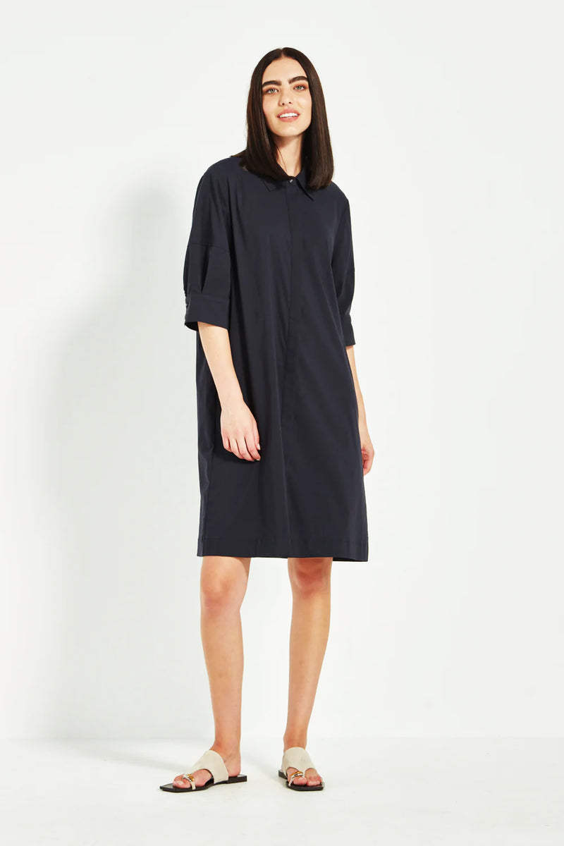 Verge Acrobat Nori Dress in French Ink - Arielle Clothing