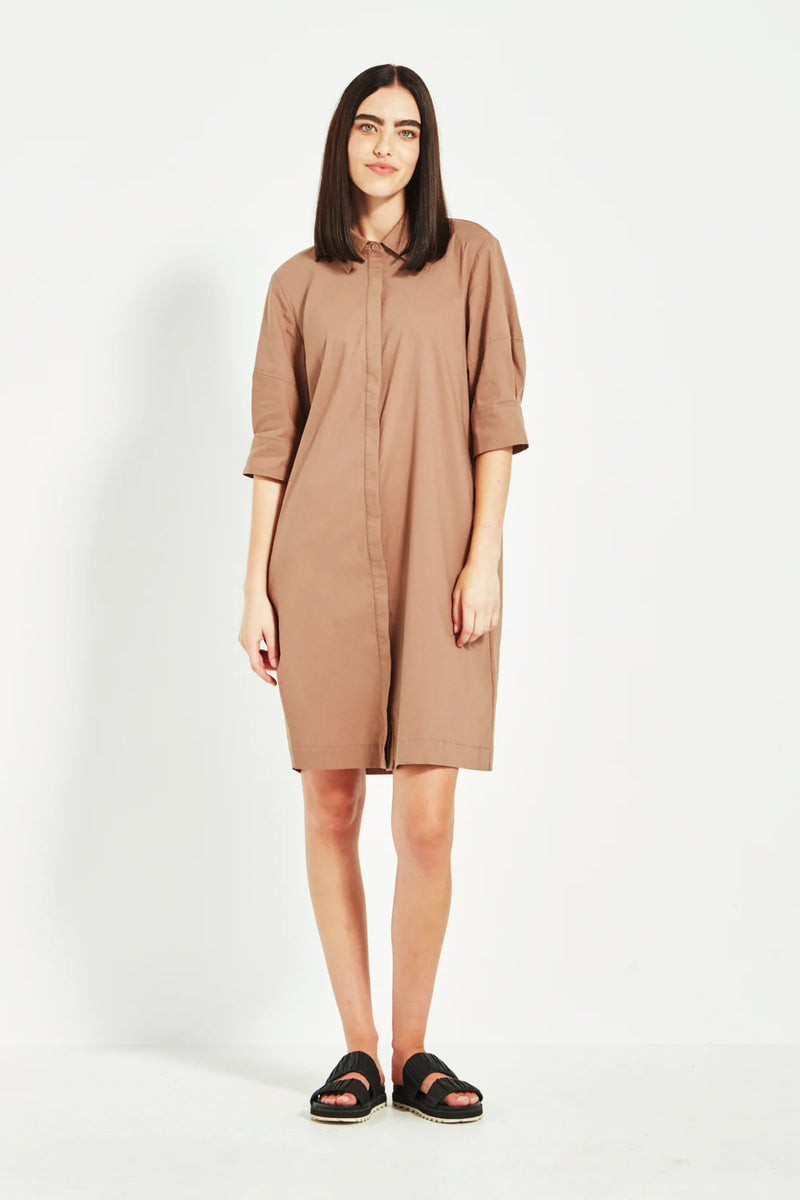Verge Acrobat Nori Dress in Mocha - Arielle Clothing