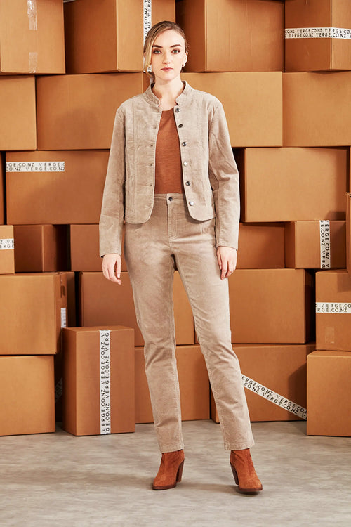 Verge Hopper Slim Jean in Mushroom - Arielle Clothing