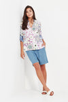 Verge Illusion Printed Blouse in White - Arielle Clothing