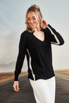 Verge Manhattan Sweater in Black - Arielle Clothing