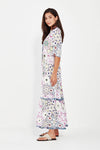 Verge Mystery Print Dress in White - Arielle Clothing