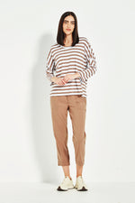 Verge Sail Striped Tee in Mocha - Arielle Clothing
