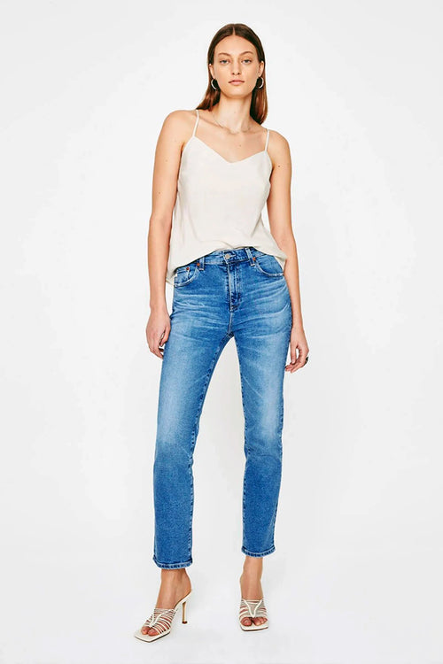 Adriano Goldschmied Saige High Rise Straight Jeans in 19 Years Afterglow - Arielle Clothing