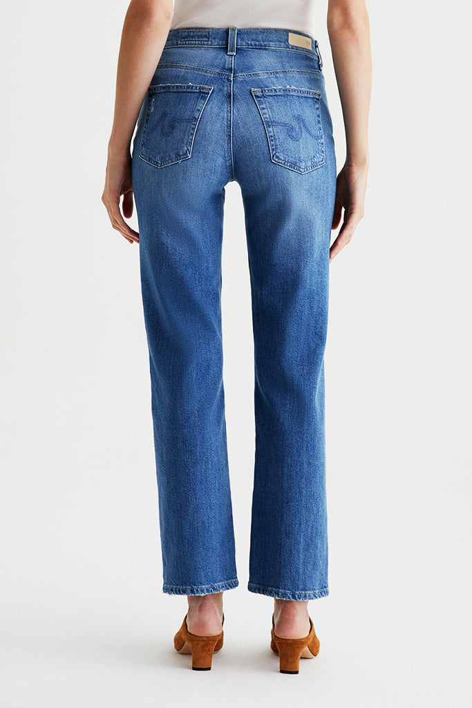 AG Jeans Brinley Mid Rise Straight Jean in Iris - Arielle Clothing
