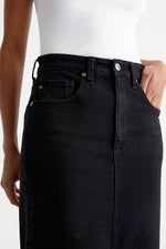 AG Jeans Tefi Denim Midi Skirt in Black Cast - Arielle Clothing